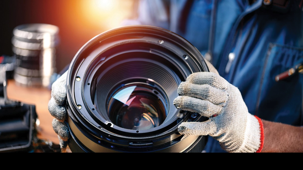 Cinema lens on the bench